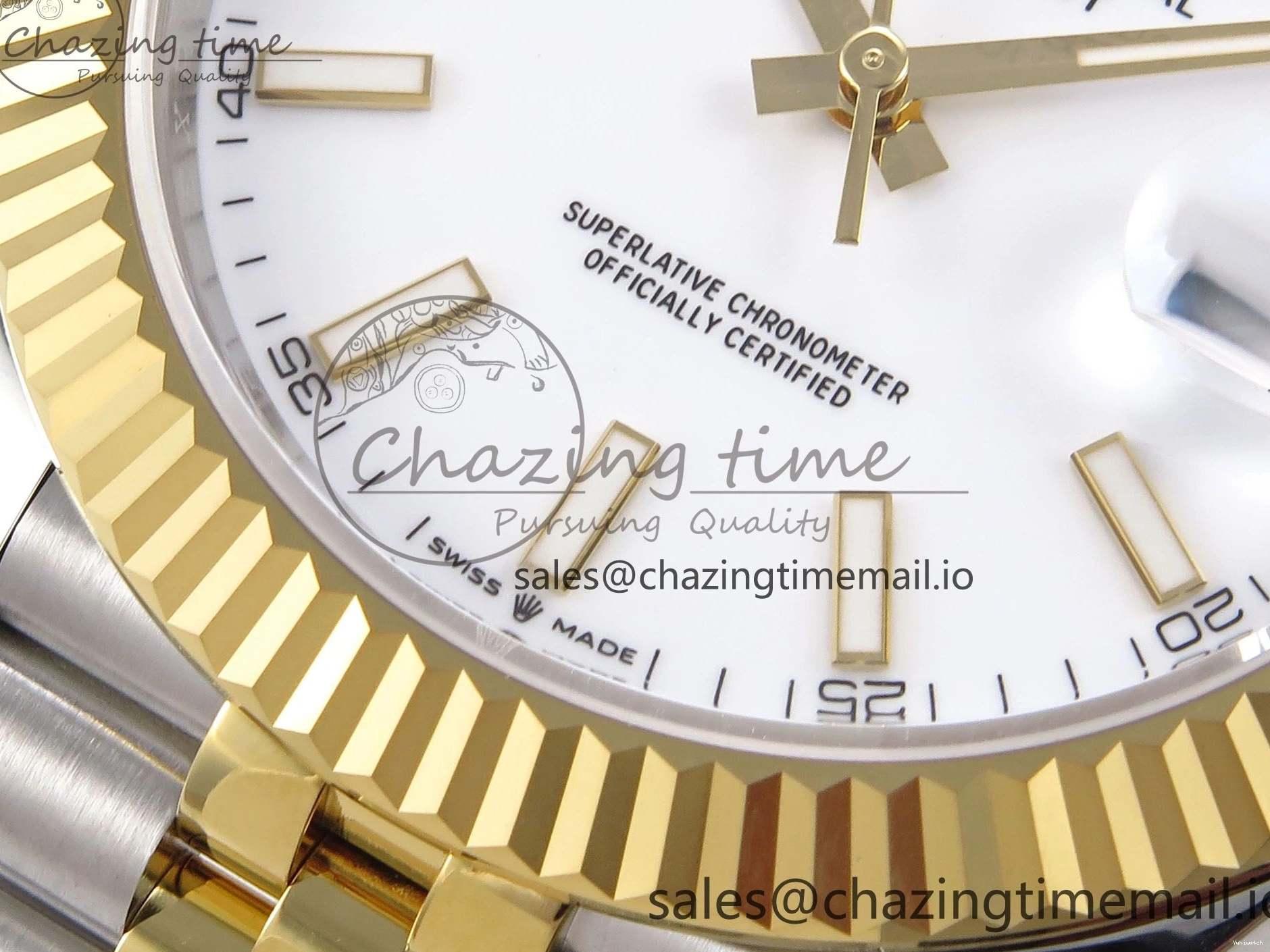 SS Best 41 Bracelet EWEF Stick DateJust Dial Jubilee A3235 White on Edition 126333 YG 0305